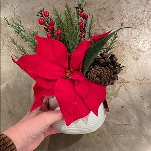 Festive Red Poinsettia Holiday Arrangement